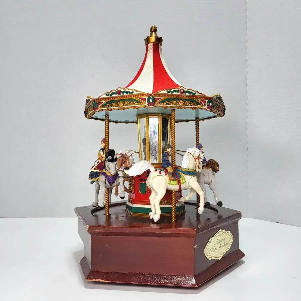 Mr Christmas Holiday Millennium Merry Go Round Vintage Christmas Music box Works
